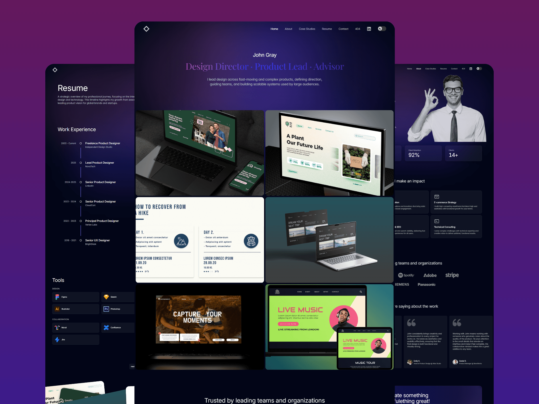 Personal portfolio website created by Nexio Studio